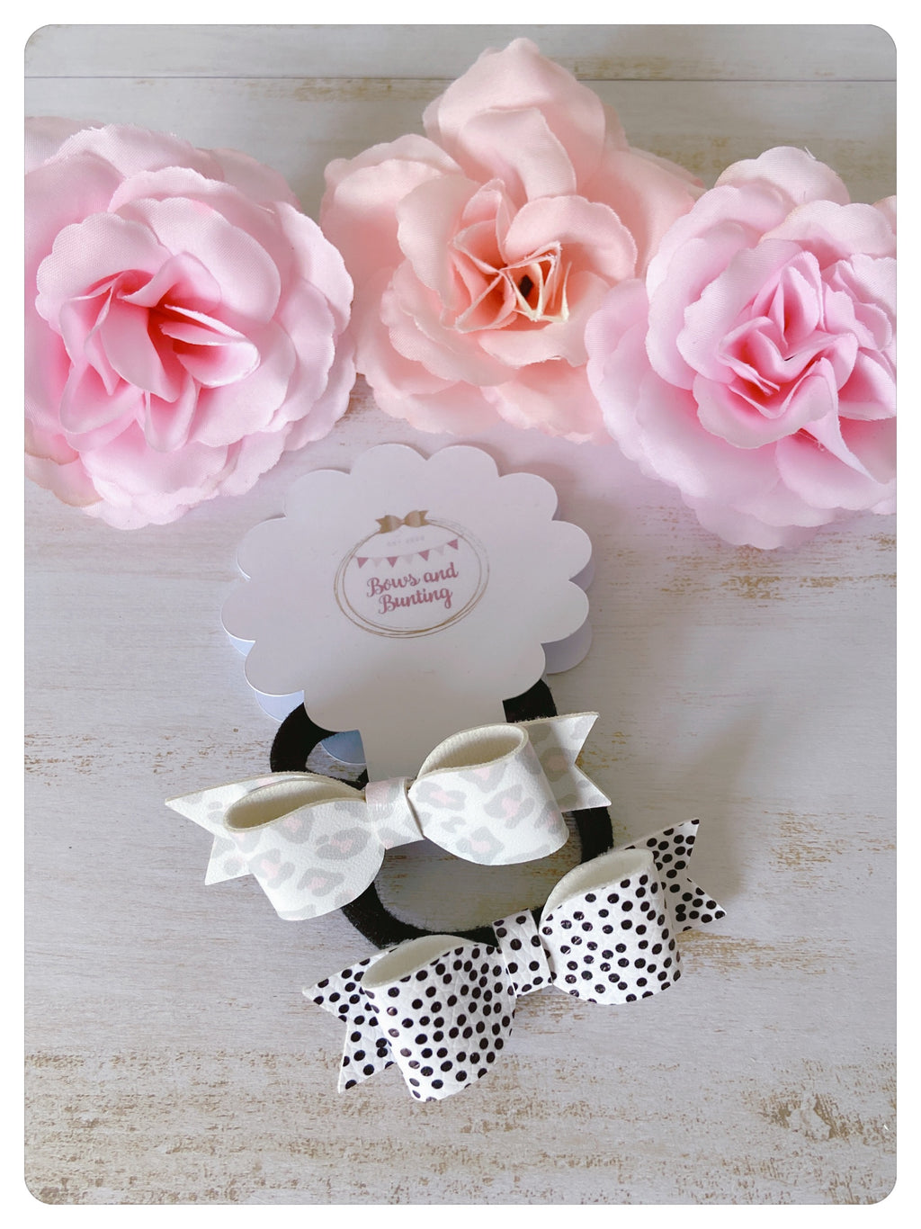 Pack of two Bow Bobbles - Monochrome Spot