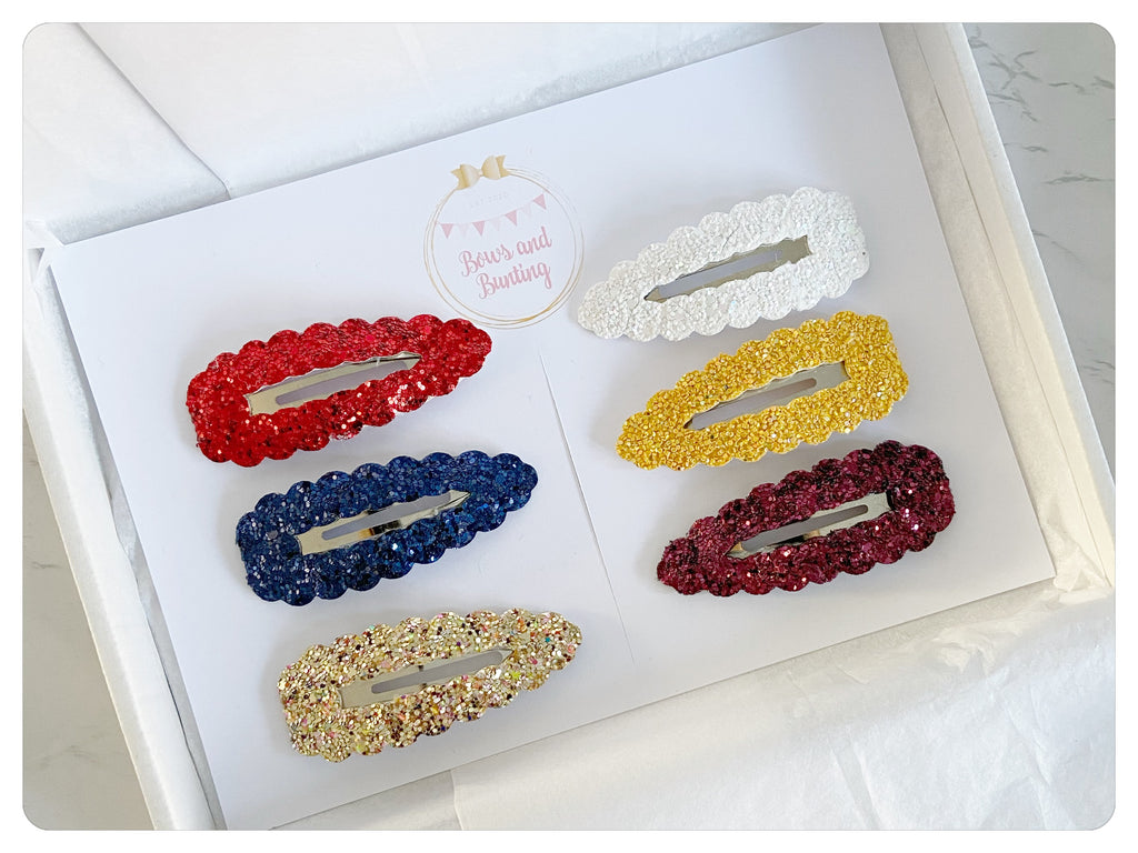 Large 7.5cm Snap Clip Gift Set - Glitter & Sparkle